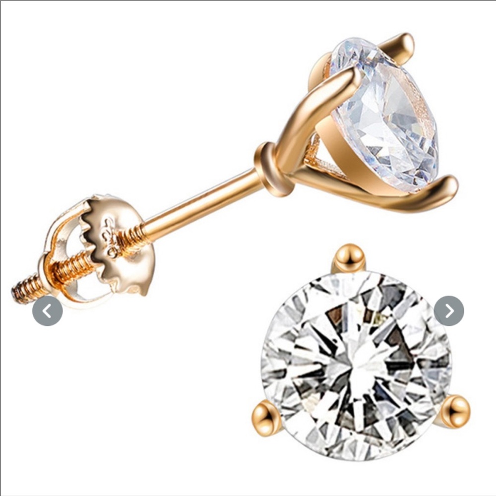 Vintage 1.25CT White Sapphire Martini Studs - Picture 5 of 6